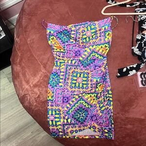 SHEIN Vibrant Mosaic Mini Dress